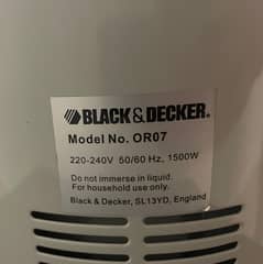 Black & Decker unused Raditor Heater (OR-07) for Sale 0