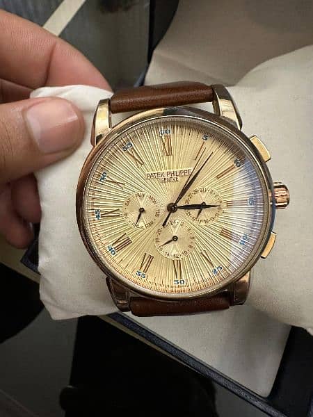 Luxury Men's Patek Philippe Geneve Automatic chronograph Watch 1