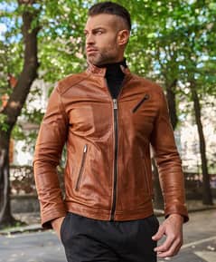 Best GENUINE LEATHER JACKETS for Men | Motorcycle Brown Tan jacket 0