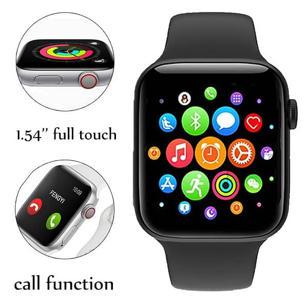 Black advanced Bluetooth digital smartwatch with a 1.54-inch TFT scre 0