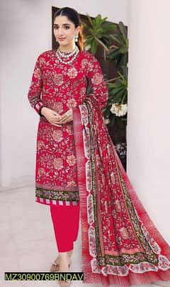 3pcs embroidered khaddar dress