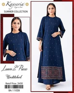 2 pcs women Unstitched Lawn Embroidered suit 0