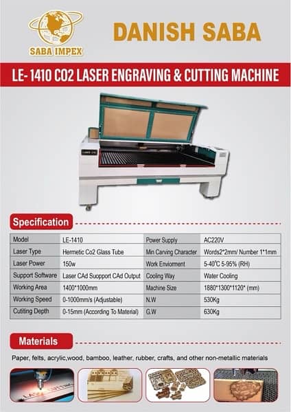 CNC Co2 laser cutting engraving machine double head 150 W 1