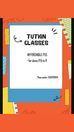 TUTION CLASSES FOR CLASS P. G TO FIVE 0