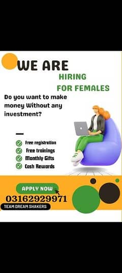 without investments work available for female and male