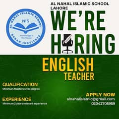 Teacher Required For English & Montessori & Arabic