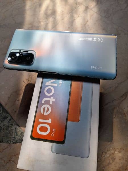 redmi note 10 pro glacier blue with box 10/10 0