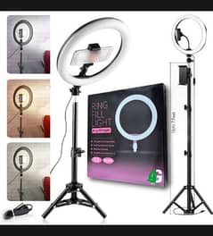 26cm Ring Light with 7ft Tripod Stand & Mobile Holder 3Shades in Light 0