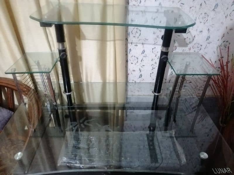 Glass and wooden computer table 2