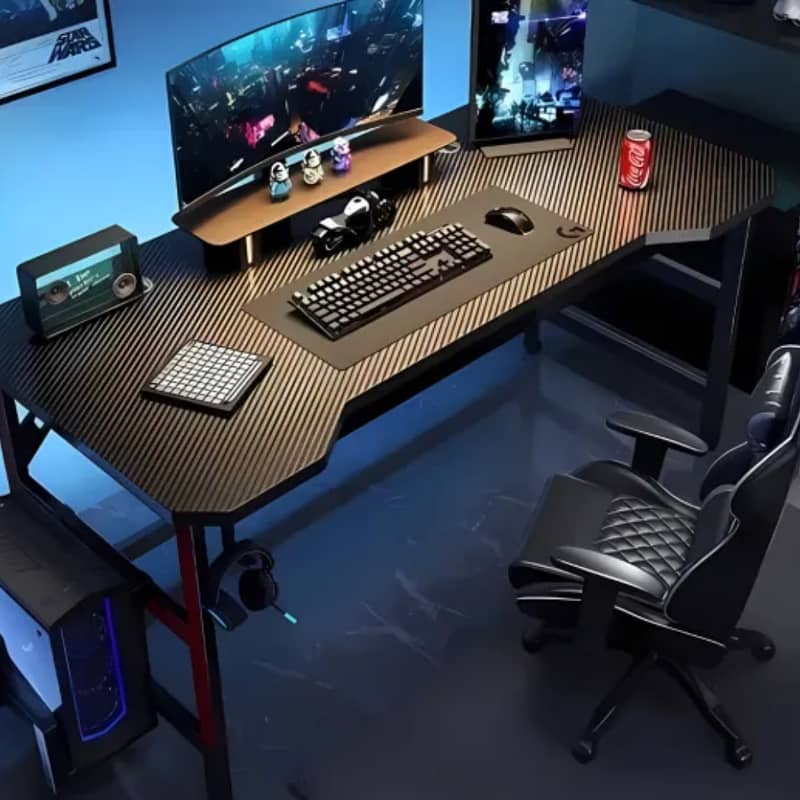 Gaming Desk with Monitor Stand, Computer Gamer Table, PC Gaming Table 2