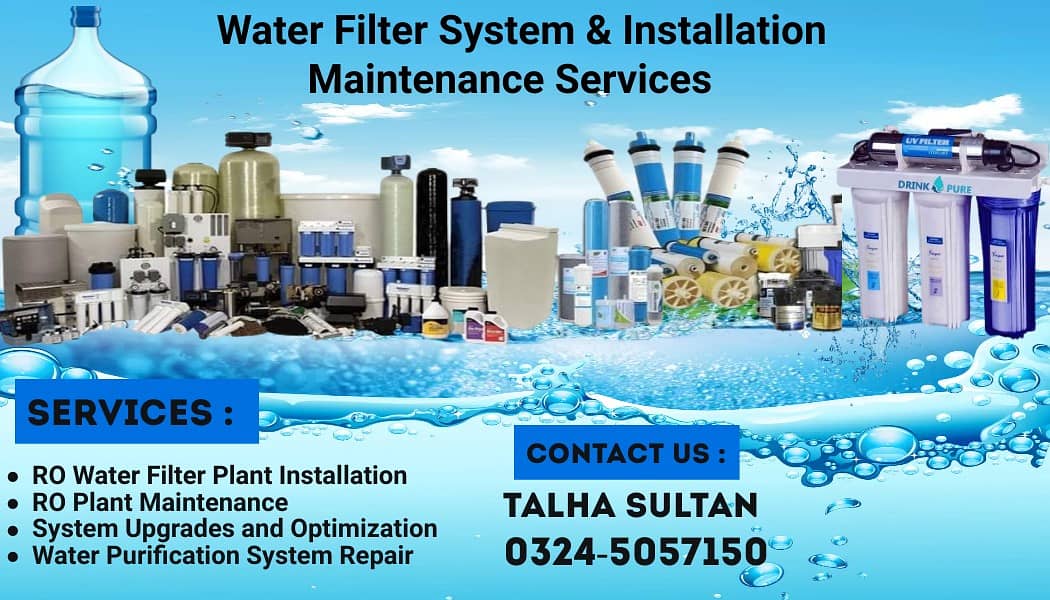 Water Filter for Home,Water RO Plant  Installation maintenance Service 0