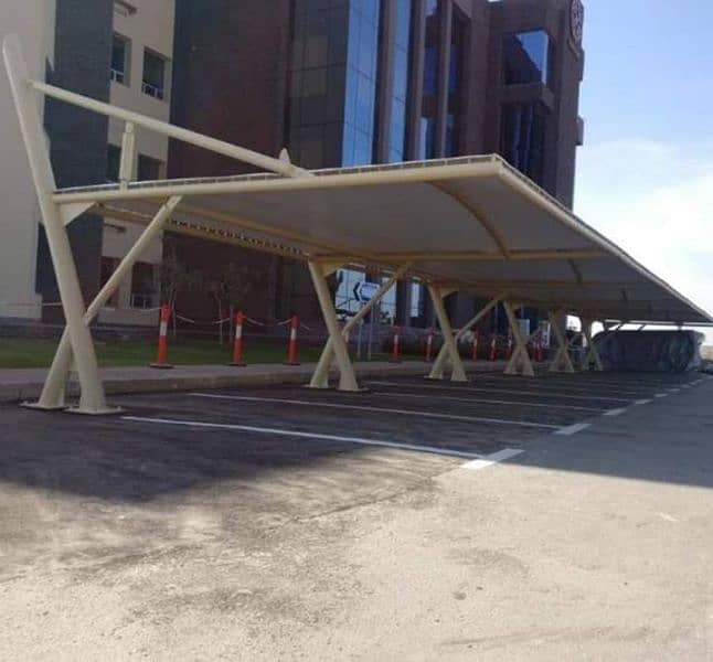 Car Parking shades in Pakistan | Tensile Parking Structure | Car Porch 11