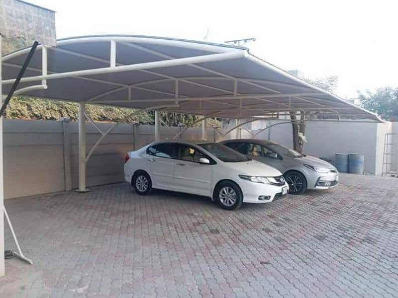 Car Parking shades in Pakistan | Tensile Parking Structure | Car Porch 12