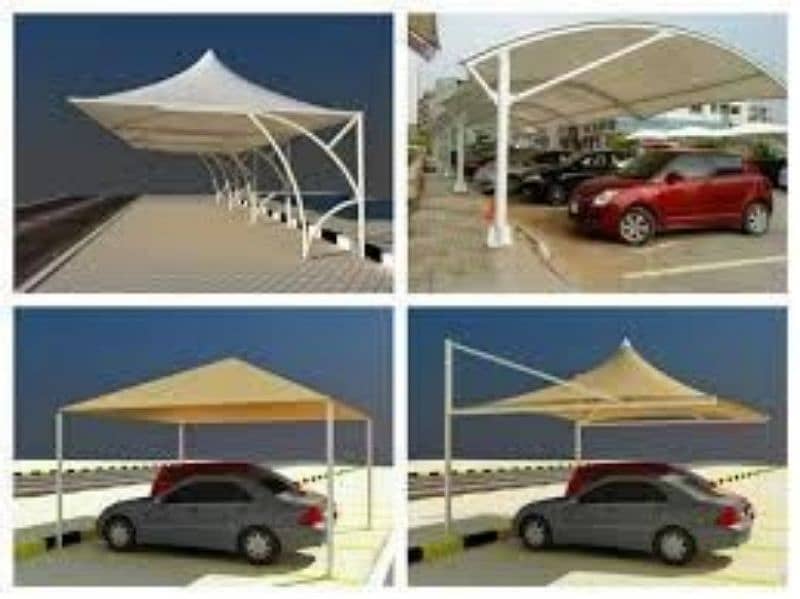 Car Parking shades in Pakistan | Tensile Parking Structure | Car Porch 0