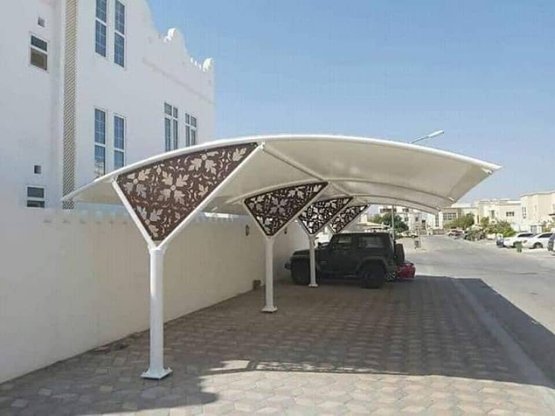 Car Parking shades in Pakistan | Tensile Parking Structure | Car Porch 9