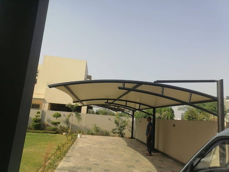 Car Parking shades in Pakistan | Tensile Parking Structure | Car Porch 13