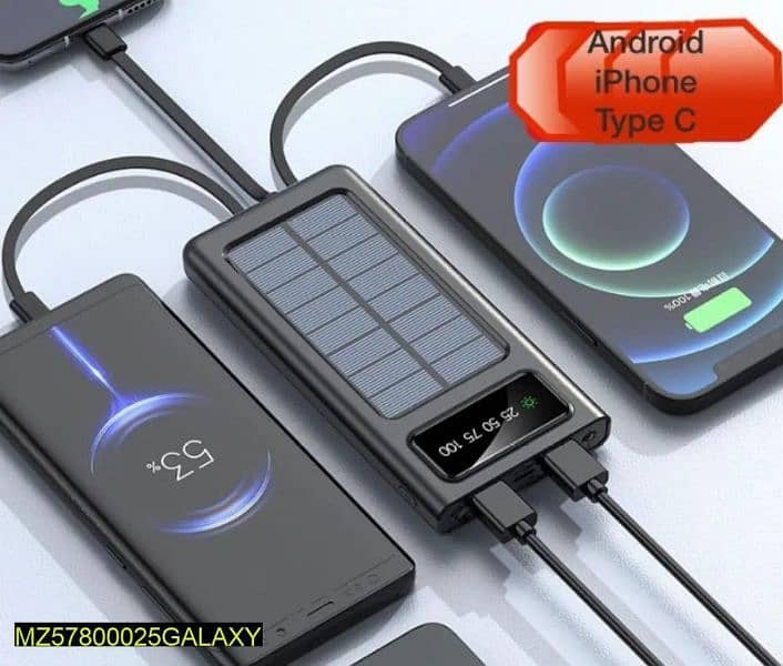 Solar Power bank 10000mAh with multiple wire's 2