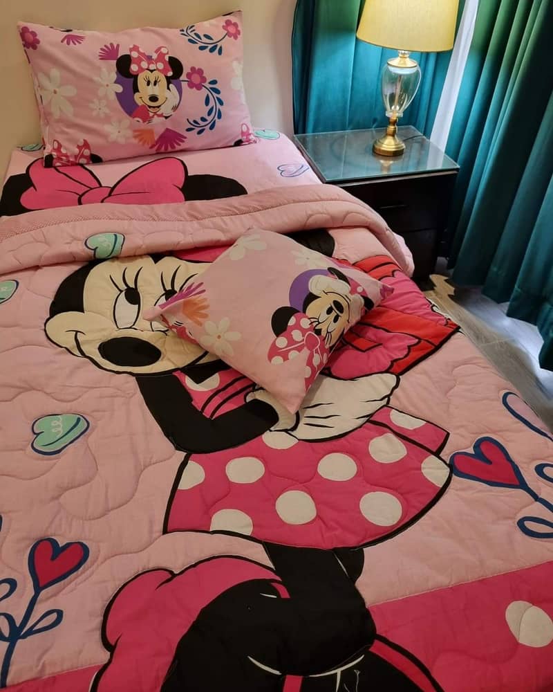 Kids Printed Bedsheets | Minnie Mouse Pink Bedsheet 1