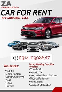 Rent A Car|Car Rent With Driver|V8|Mercedes Benz|GLI|Audi|BRV|APV