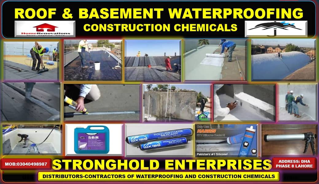 Waterproofing- Roofs- Water tanks-Torch Felt-Crack Repair- Sealants 0