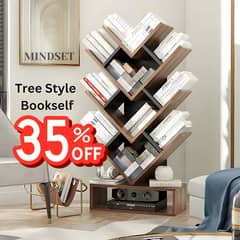 5 Shelf Floor Standing Bookcase, Free Standing Bookshelf Tree Style