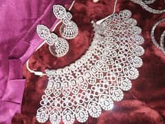 silver stone bridal collar necklace 0