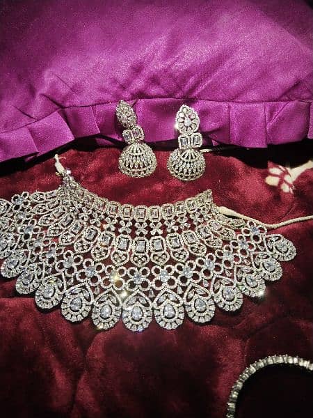 silver stone bridal collar necklace 3