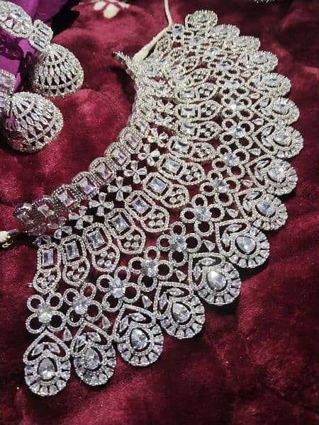 silver stone bridal collar necklace 5