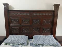 Chinioti King Size Double Bed with 2 Side Tables and Dressing Table