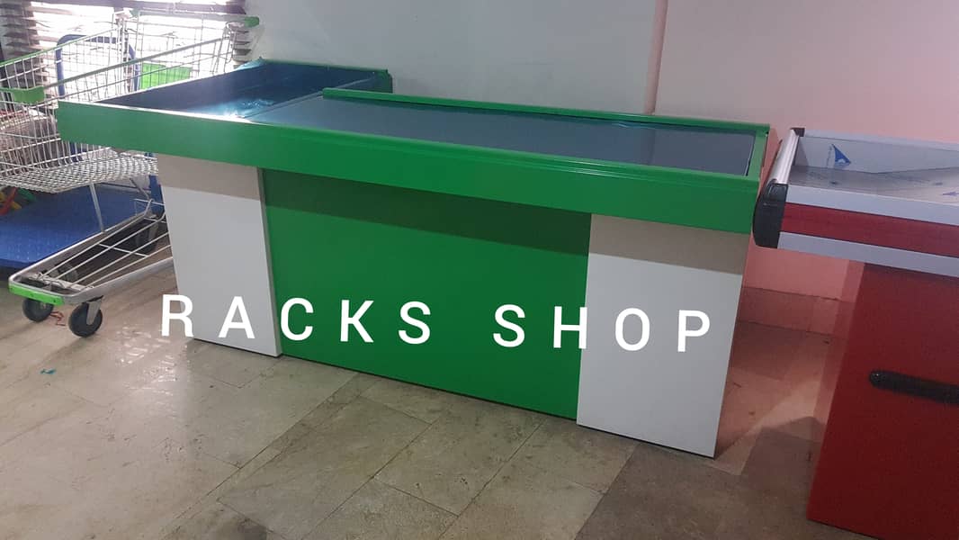 Cash Counter/ Bakery Counters/ wall rack/ Shopping Trolleys/ Baskets 14