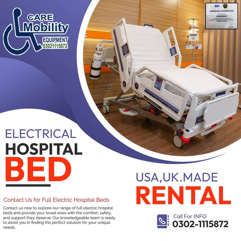 Patient bed/ hospital bed/ medical Bed /ICU bed Electric Bed for rent 2