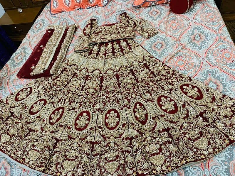 bridal lehenga heavy embroidery kashees style 3