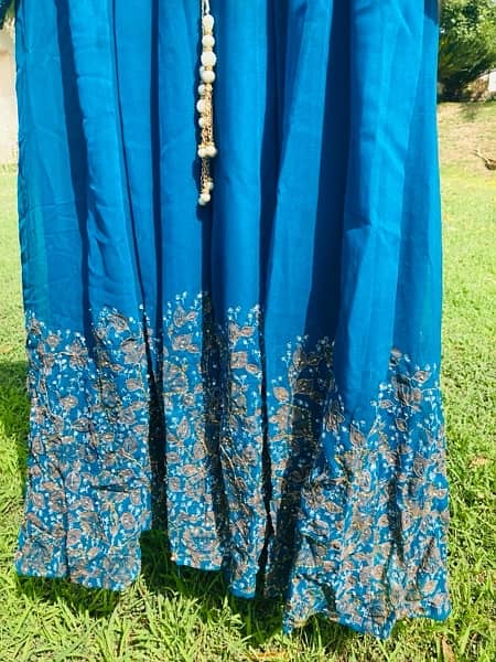 Zinc blue maxi with attached coatئ 1