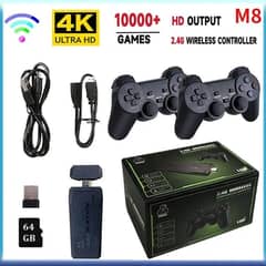 M8 (64GB) HDMI Game Stick Lite Console – 2.4G Wireless Controllers –