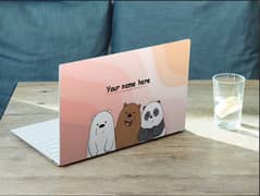 Cute "We Bear Bares" Custom Name Laptop Skin 0