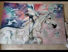 beautiful running horse painting