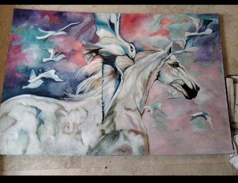 beautiful running horse painting 0