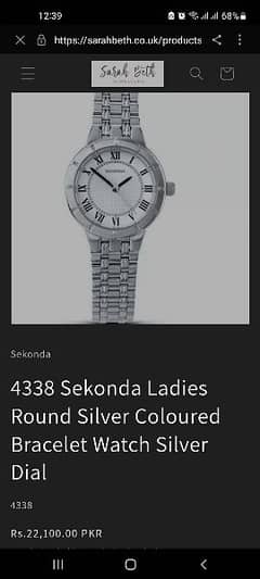 Sekonda Ladies round silver coloured bracelet watch