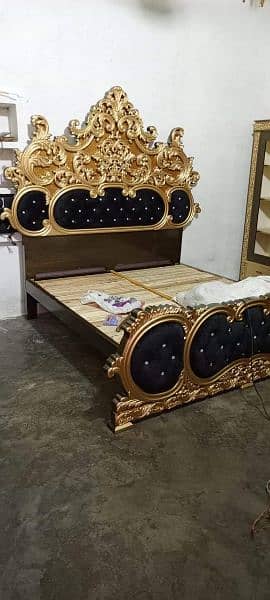 Wooden made bed set with high quality polish 5