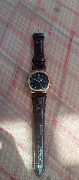 Poedagar mens watch Brown leather strapes 1