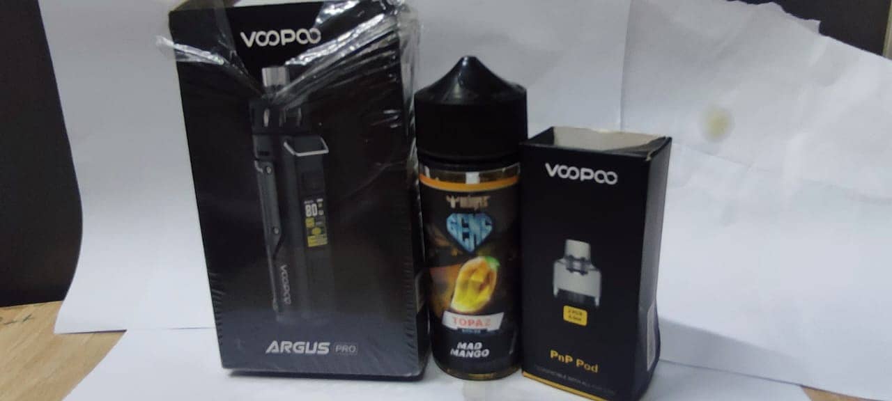 Voopoo Argus Pro, PnP Pod  X2 & MAD  Mango VG PG :78/22 3MG | 120ml 16