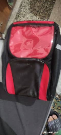 Red Black Motor Bike Magnetic Tank Bag