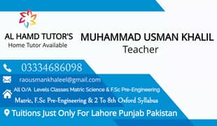 HOME TUTORS AVAILABLE