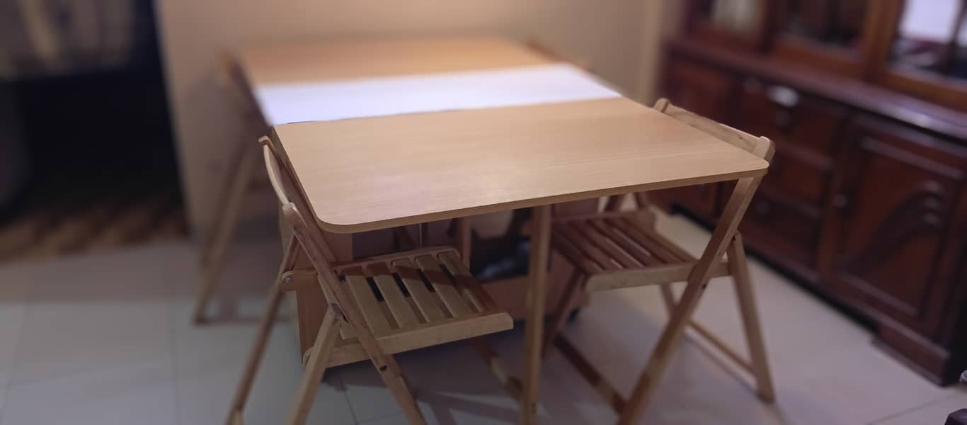 Wooden foldable Dinning and 4 Chairs 7