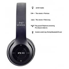 wireless stereo  headphones, black