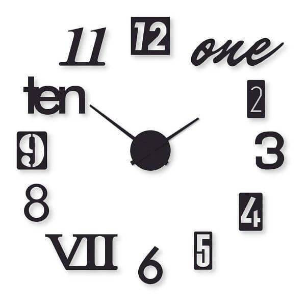 Beautiful mix digit wood wall clock 0