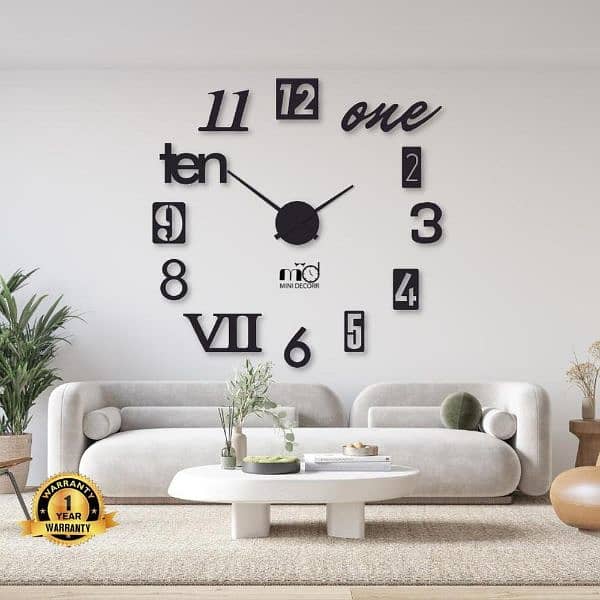 Beautiful mix digit wood wall clock 1