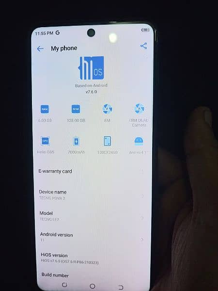tecno pova 2 6/128 new condition all ok no any folt only mobi 1