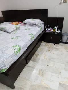 king size bed with two side tables (Price Negotiable)