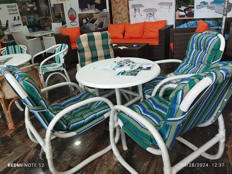 OUTDOOR GARDEN RATTAN UPVC FURNITURE SOFA SET CHAIRS TABLE UMBRELLA 12